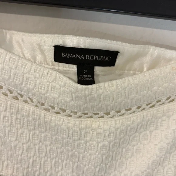Banana Republic Cream Textured A-Line Skirt – Size 2 - Picture 4 of 7